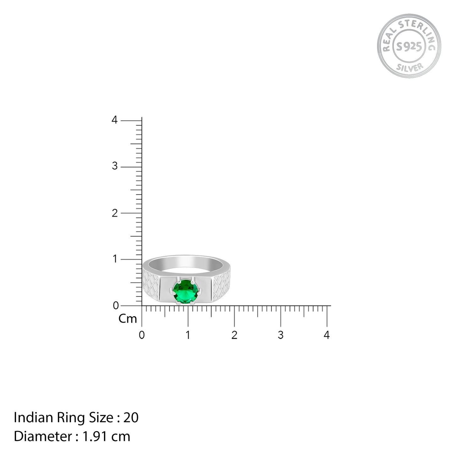 Silver Green Enigma Ring For Him