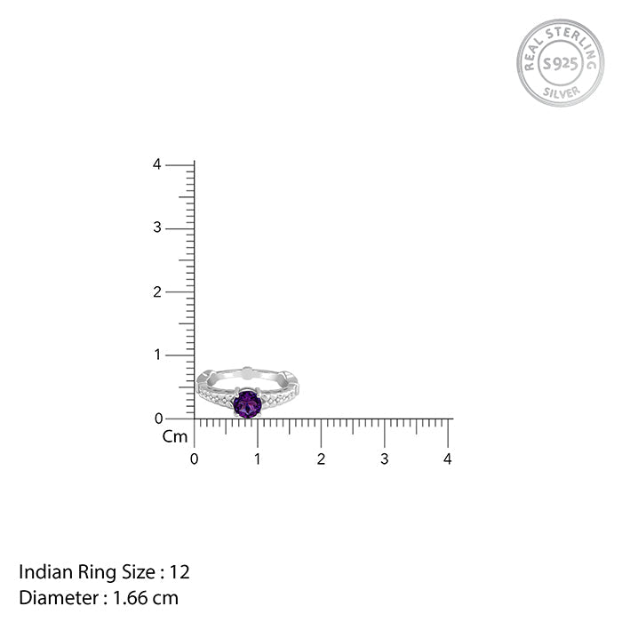 Silver Amethyst Crown Ring