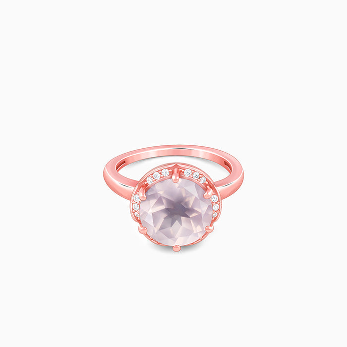 Rose Gold Bloom Rose Quartz Ring