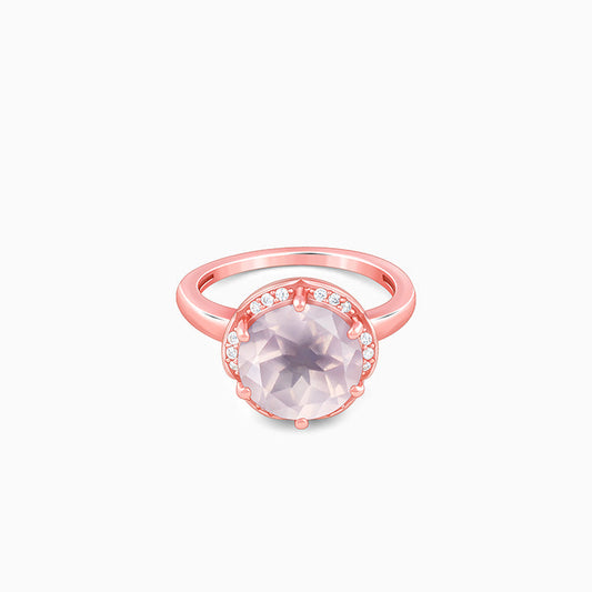 Rose Gold Bloom Rose Quartz Ring