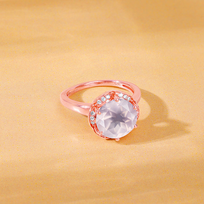 Rose Gold Bloom Rose Quartz Ring