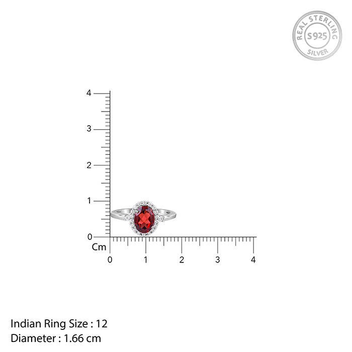 Silver Garnet Ring