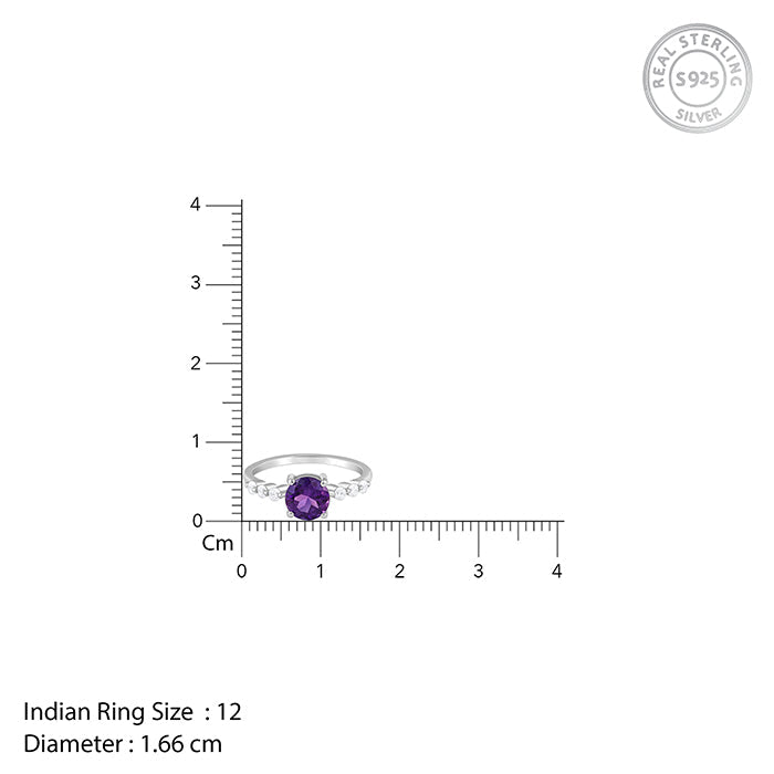 Silver Amethyst Spark Ring