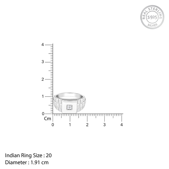 Silver Titan Square Ring For Him