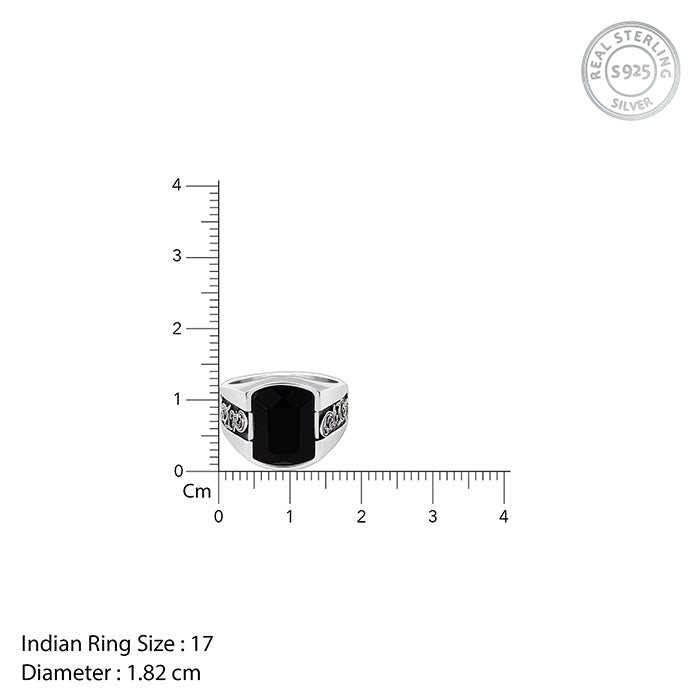 Oxidised Silver Bold Black Ring For Him