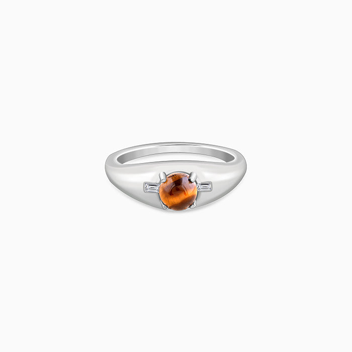 Silver Tiger Eye Ring For Him