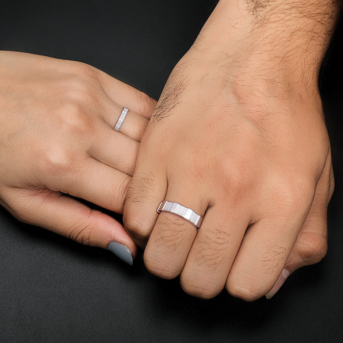 Silver Fair Love Couple Rings
