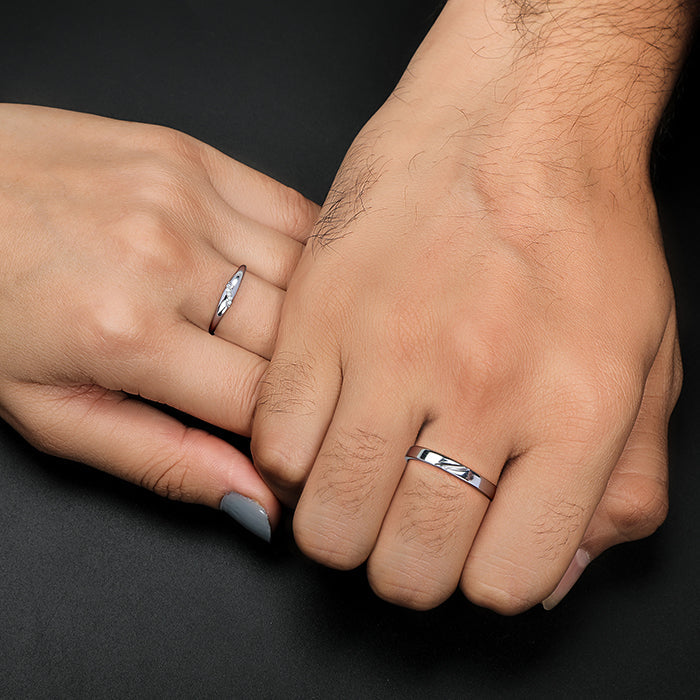 Silver Love Unfolds Couple Bands