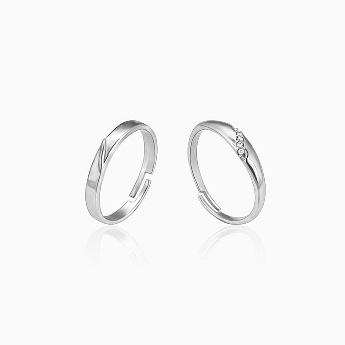 Silver Love Unfolds Couple Bands