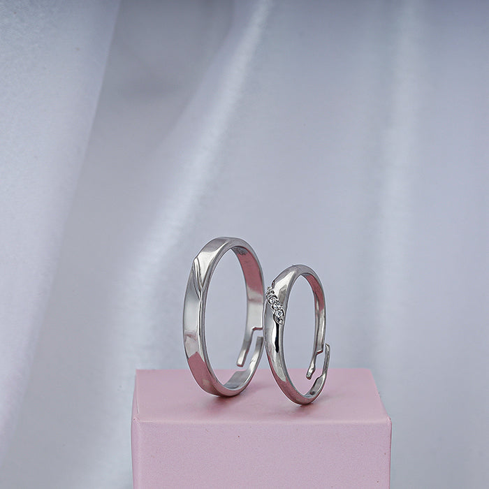 Silver Love Unfolds Couple Bands