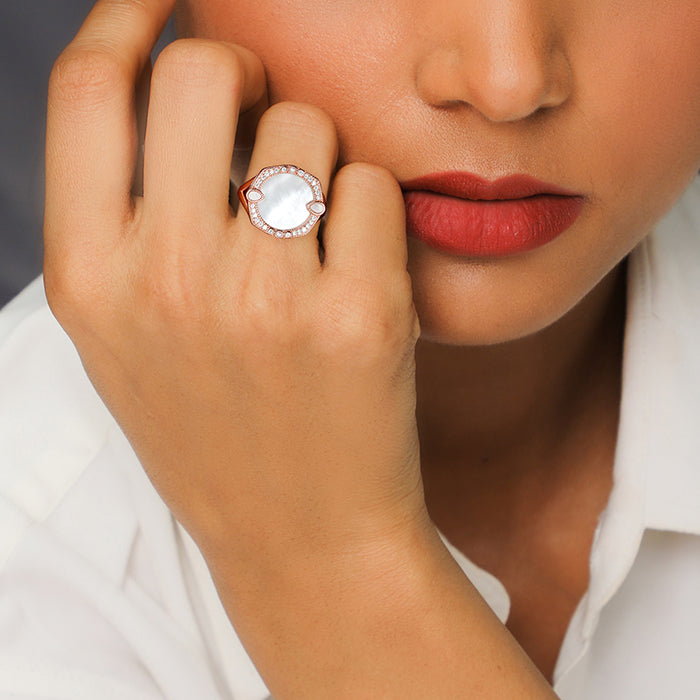 Rose Gold White Magic Ring