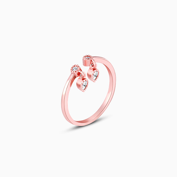 Rose Gold Zircon Quartet Ring