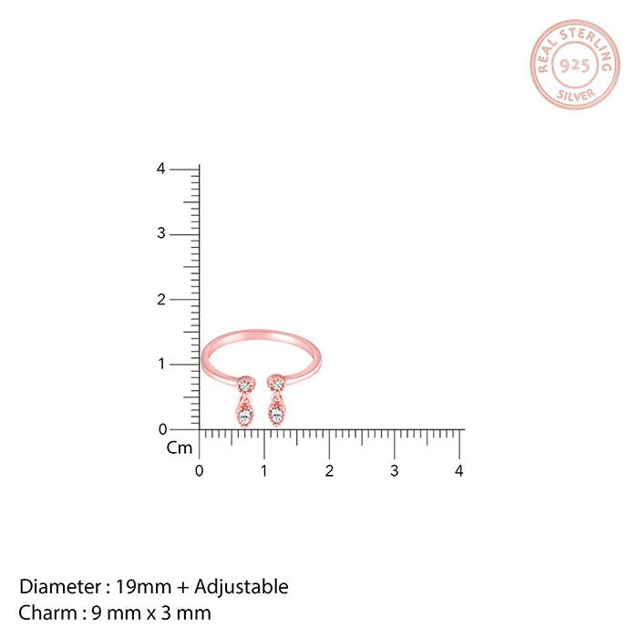 Rose Gold Zircon Quartet Ring
