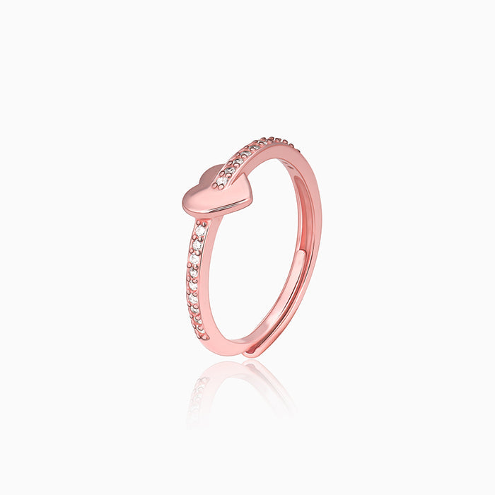 Rose Gold Happy Heart Ring