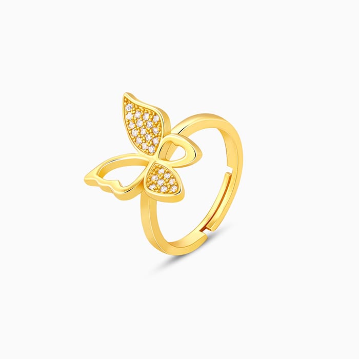 Golden Butterfly Bloom Ring