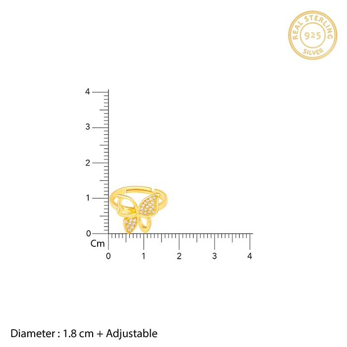 Golden Butterfly Bloom Ring