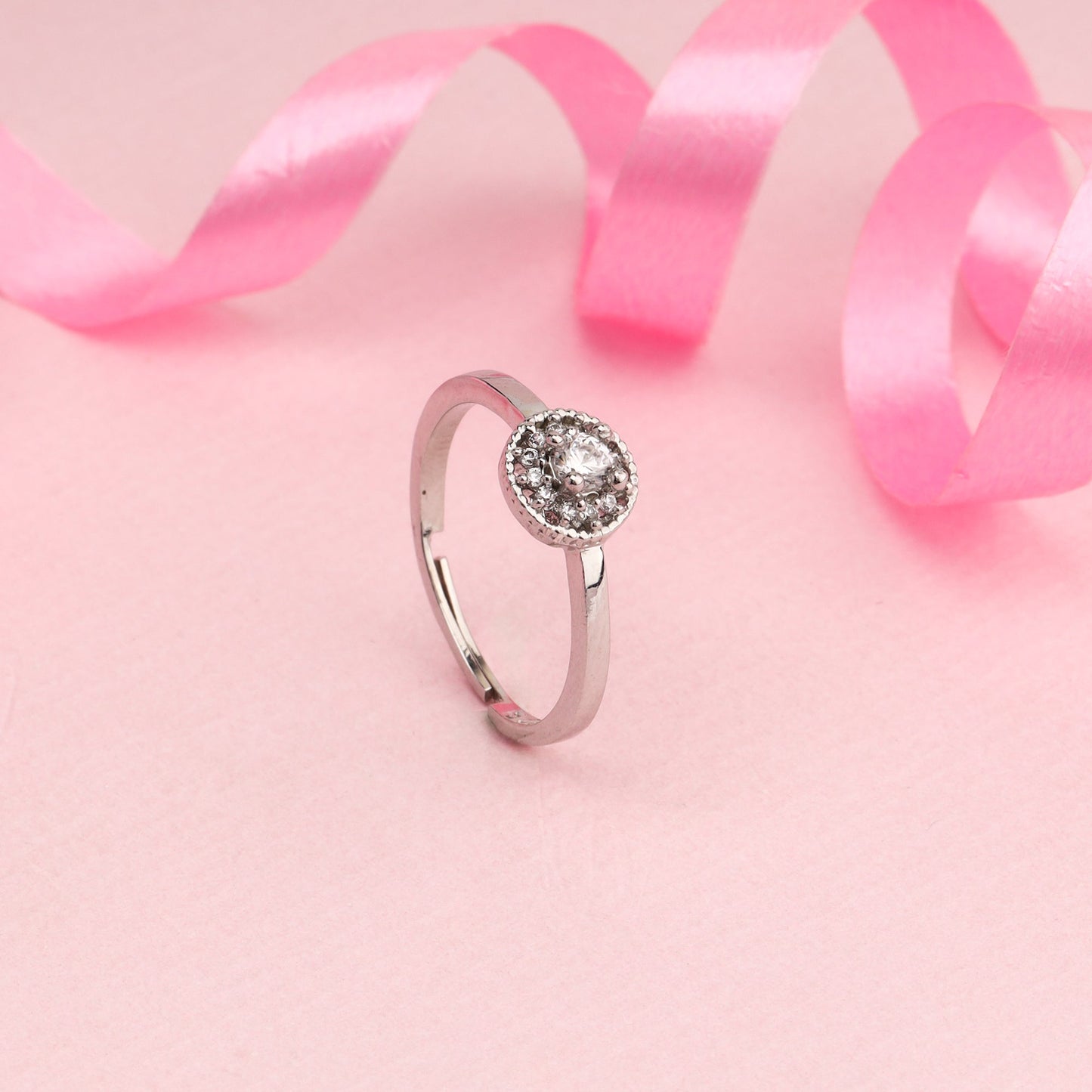 Silver Zircon Sunrise Ring