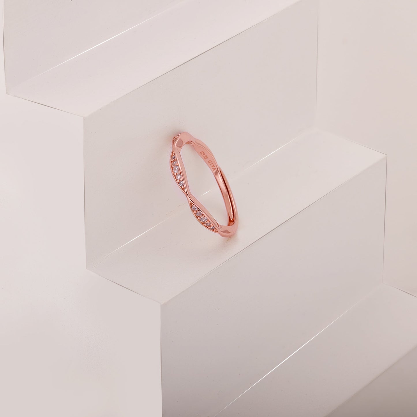 Rose Gold Grace Of Simplicity Stackable Rings