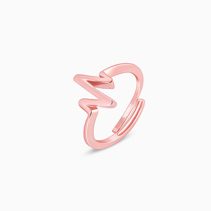 Rose Gold Heartbeat Ring
