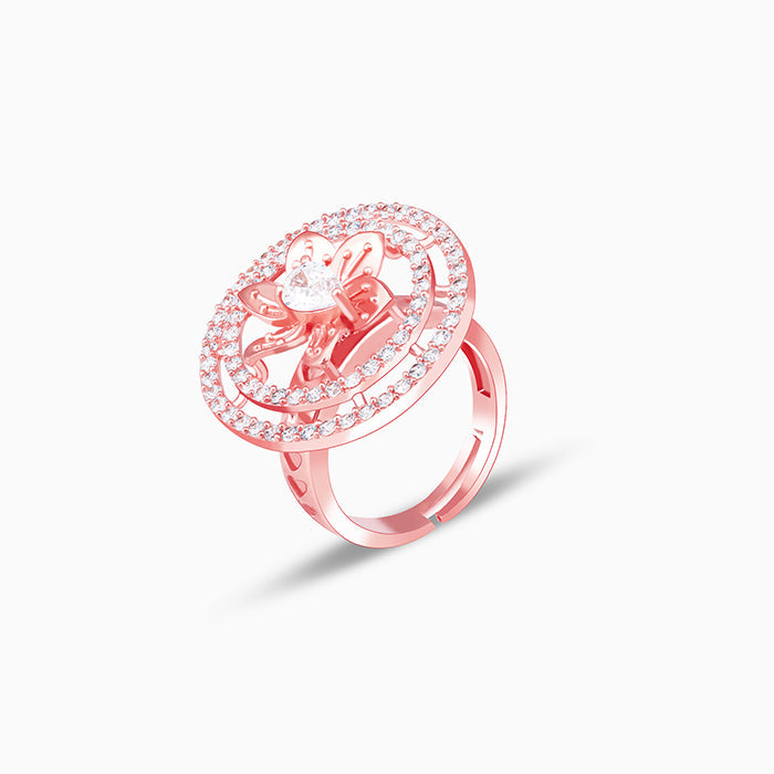 Rose Gold Concentric Circle Sunflower Ring