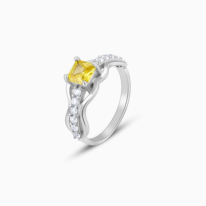 Silver Blazing Charm Ring
