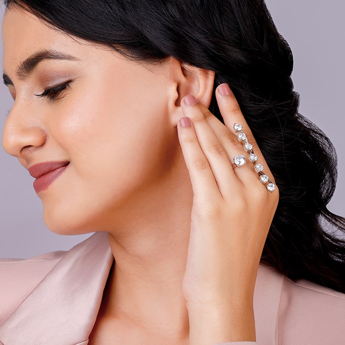 Silver Forever Sparkle Statement Ring