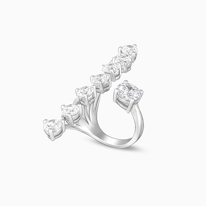 Silver Forever Sparkle Statement Ring