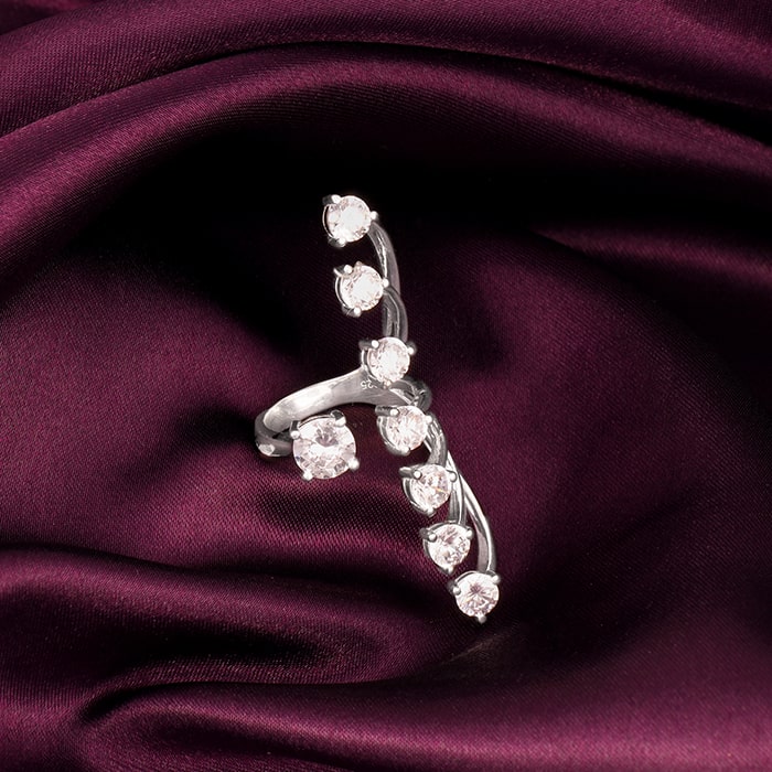 Silver Forever Sparkle Statement Ring