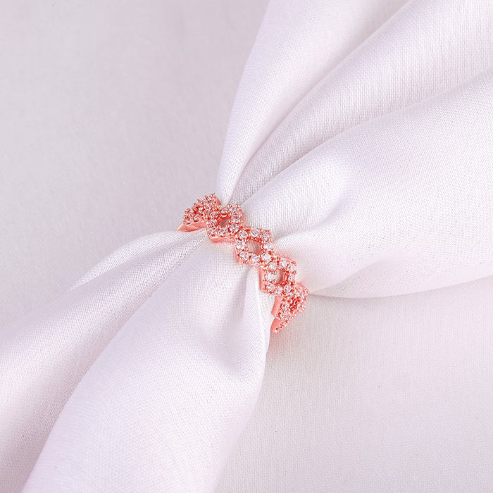 Rose Gold Woven Together Ring