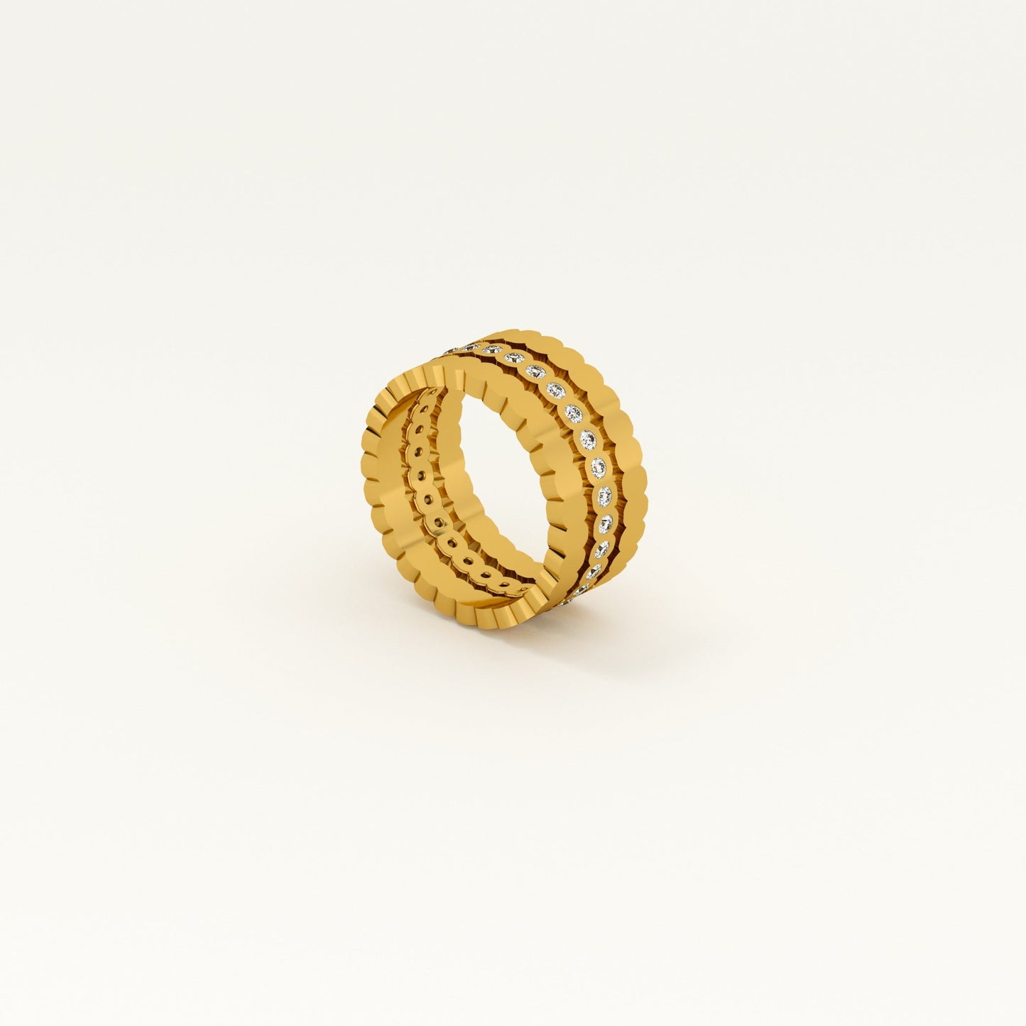 Three Piece Honeycomb Ring