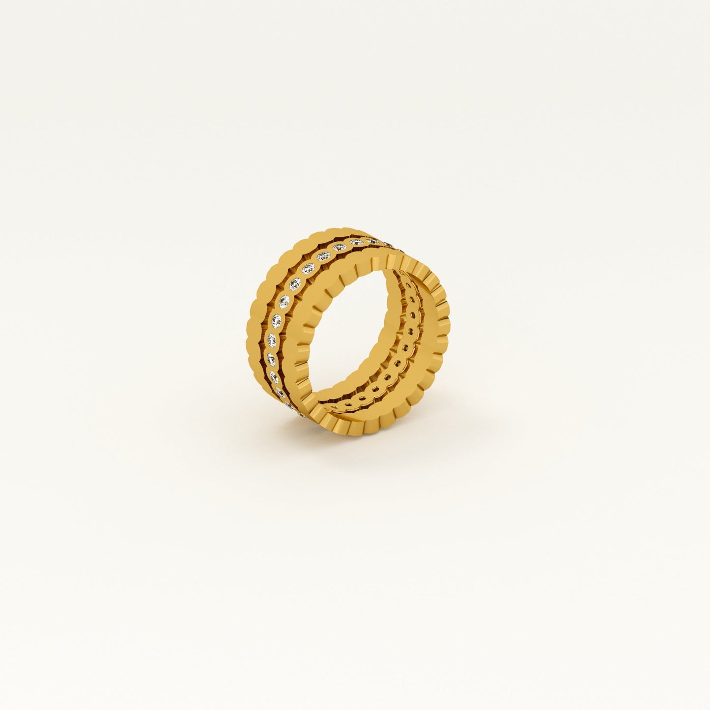 Three Piece Honeycomb Ring