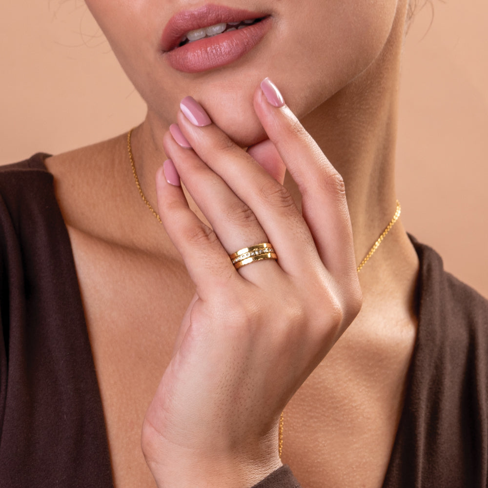 Three Piece Honeycomb Ring