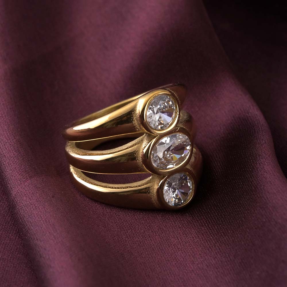 Triple Solitaire Ring