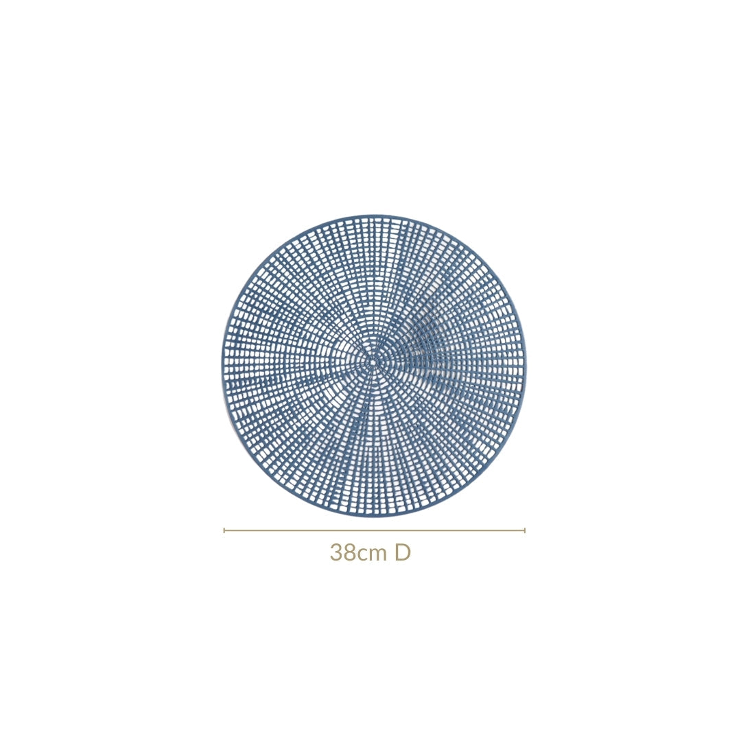 Radial Blue Web Placemat Set Of 6