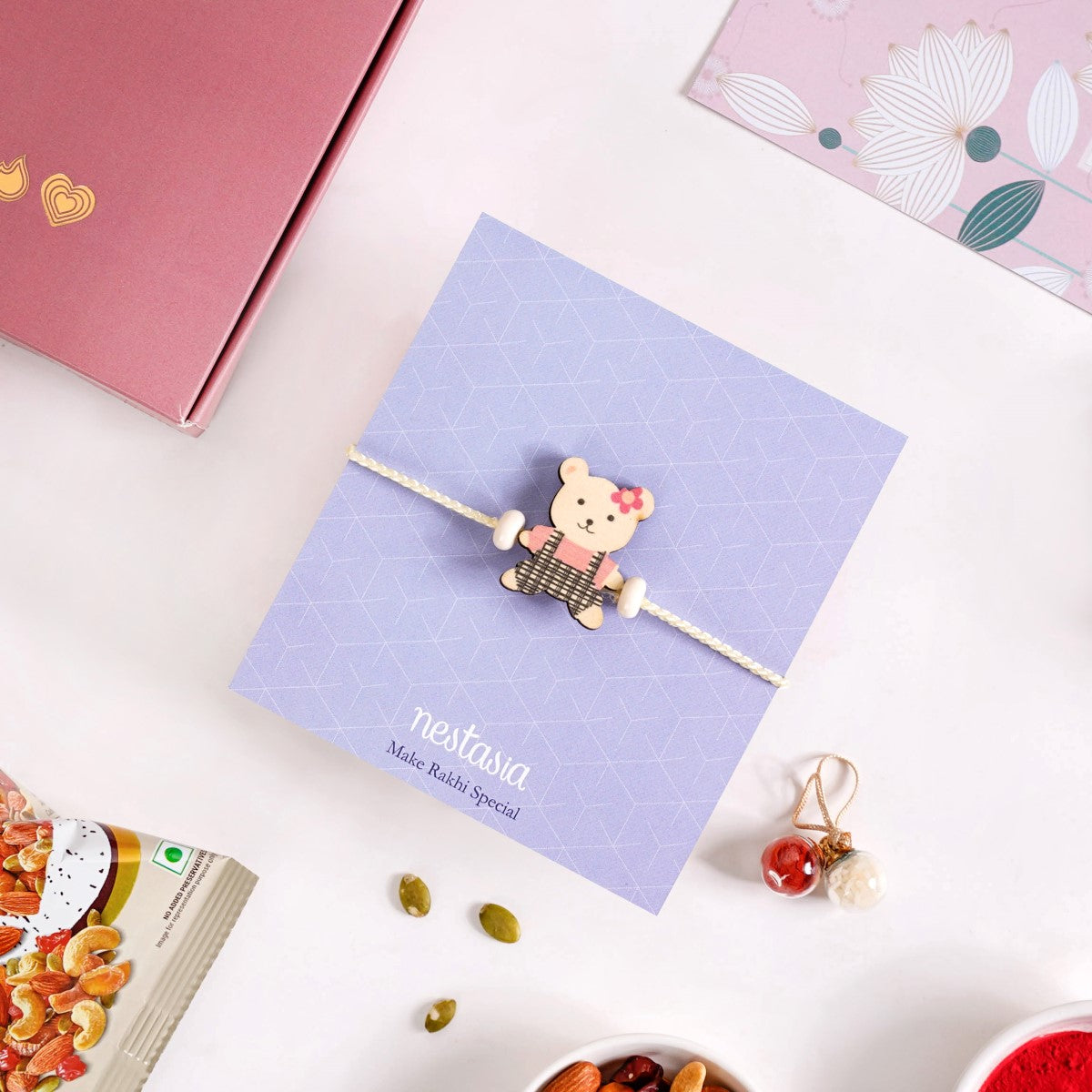Beary Cute Rakhi Gift For Kids Set Of 3 With Box And Card