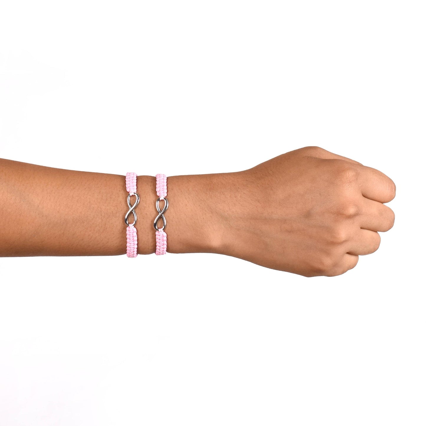 Girly Pink Infinity Bracelet Set Of 2