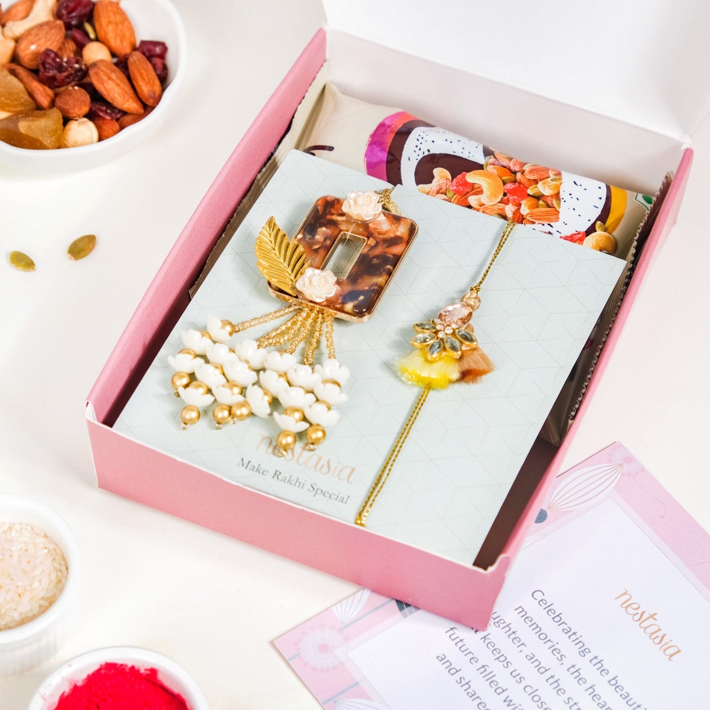 Amber Rakhi Lumba Gift Hamper Set Of 4 In Gift Box