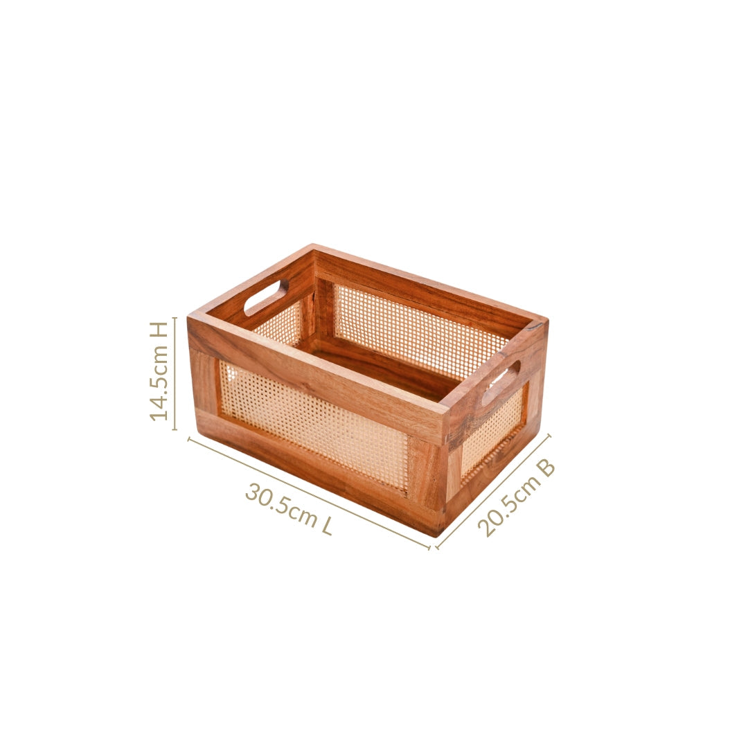 Organic Rattan Wooden Basket Crate