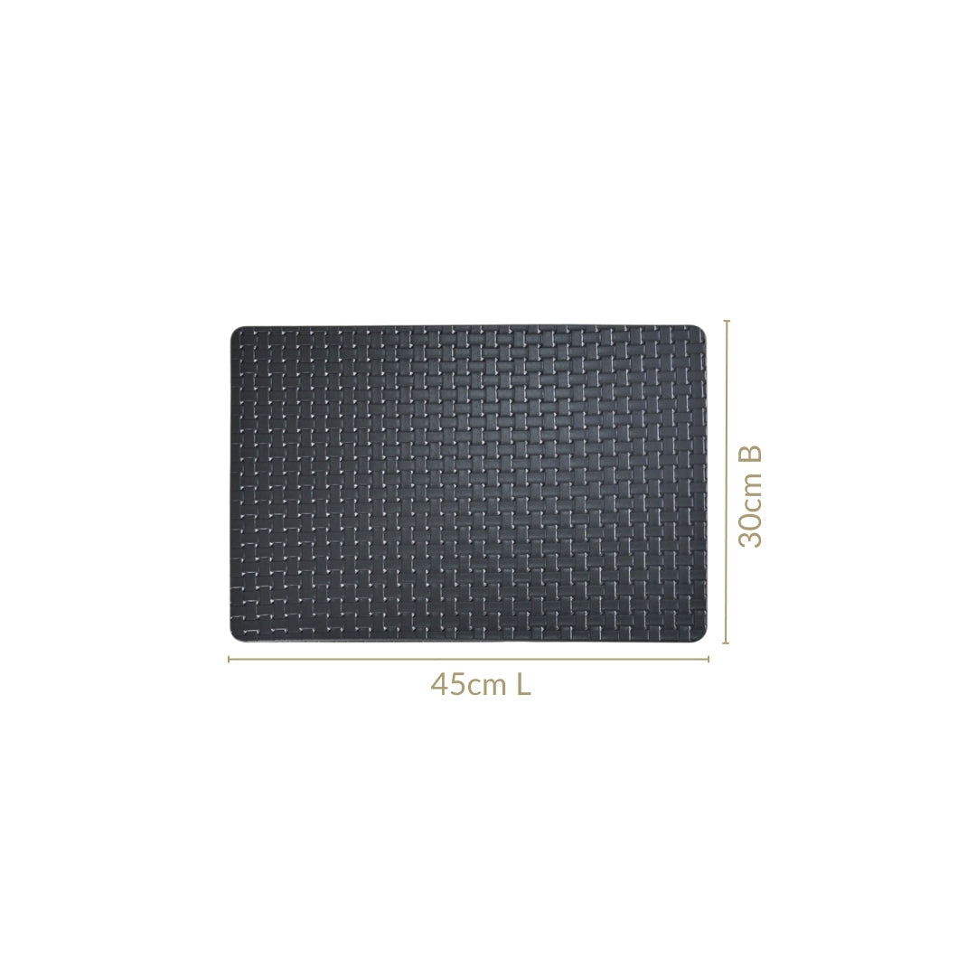 Raven Black Weave Placemat Set Of 6