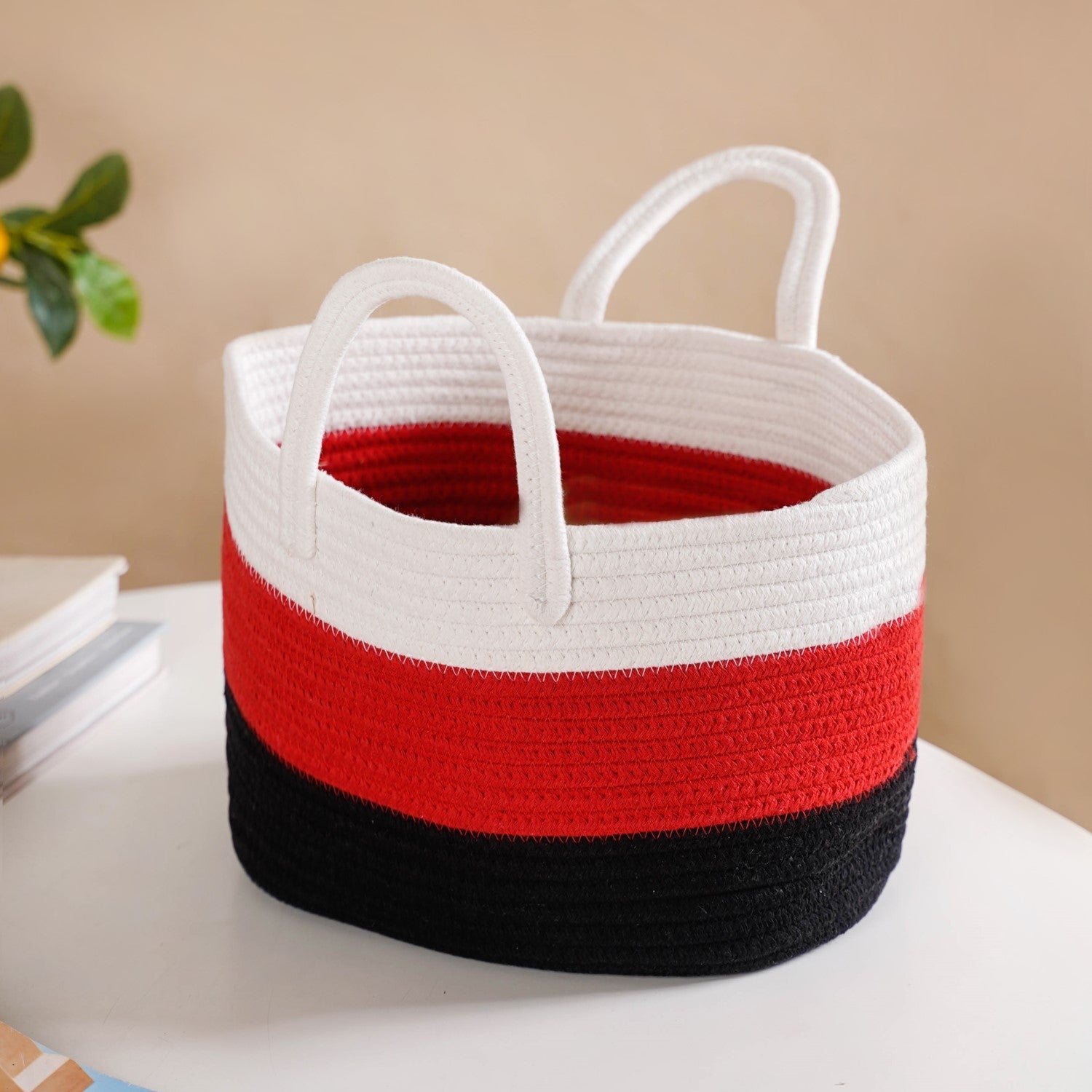 Red Storage Basket With Handles 20cm