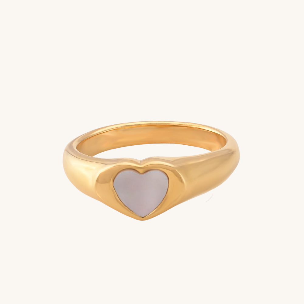 White Heart Ring