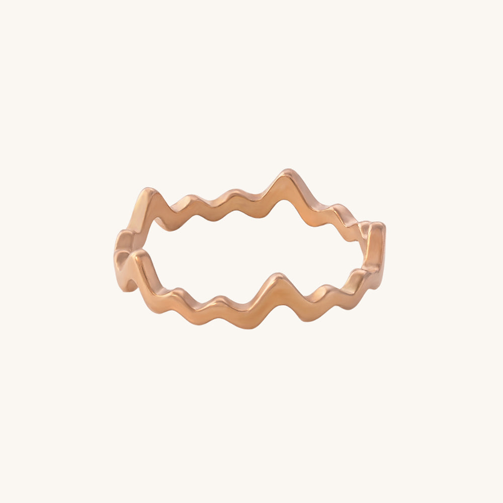 Zig Zag Ring- 18k Rose Gold Plated