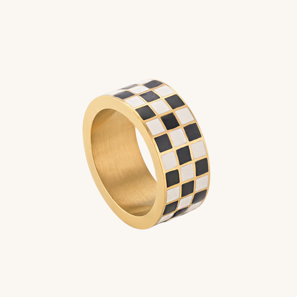 Tri-Colour Checkered Ring