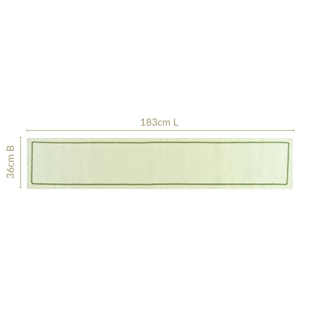 Isabelle 6 Seater Table Runner Green 183x36cm