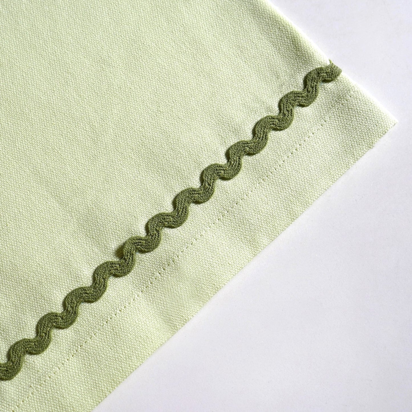 Isabelle Set Of 4 Green Cotton Rick Rack Napkins