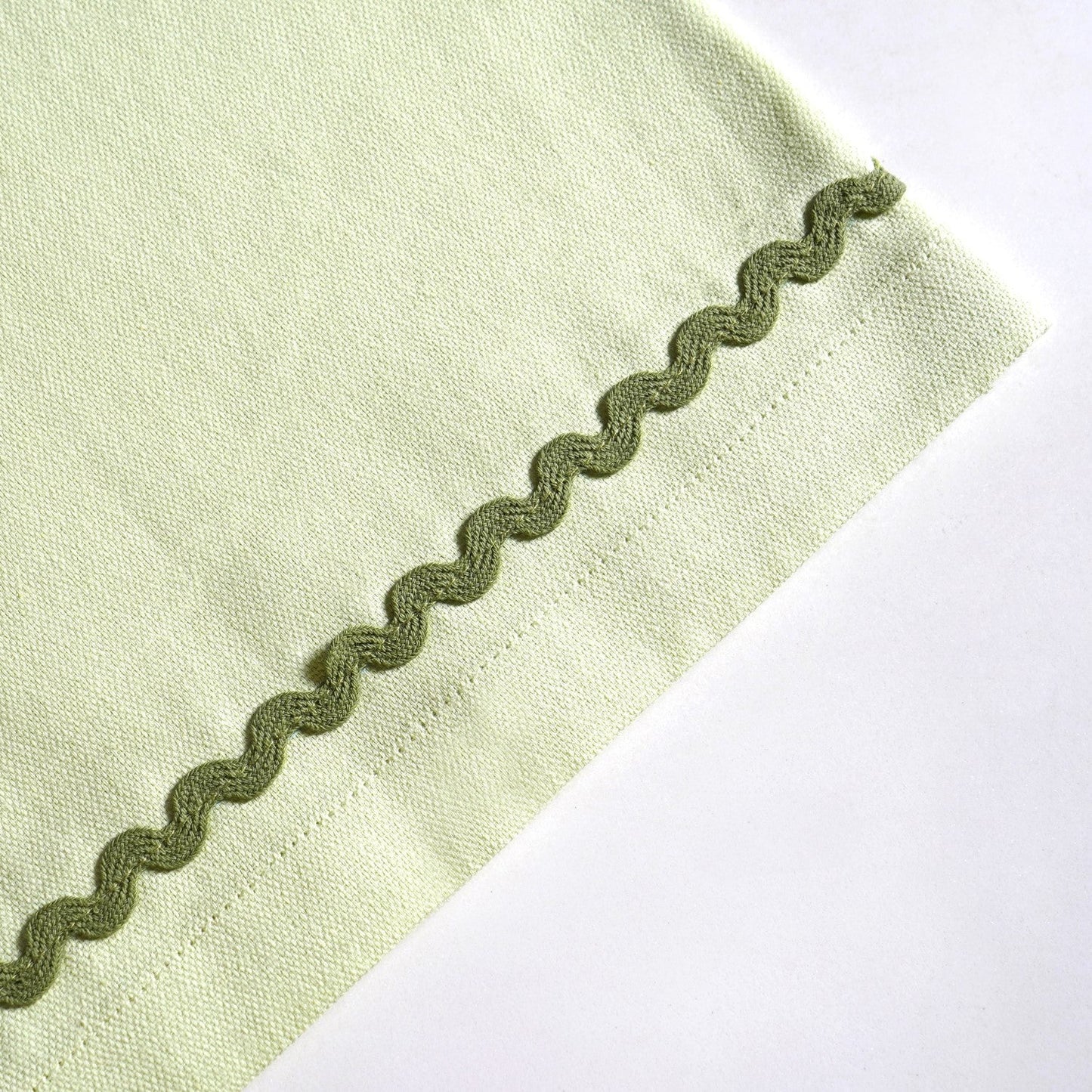 Isabelle Set Of 6 Green Cotton Napkins With Rick Rack