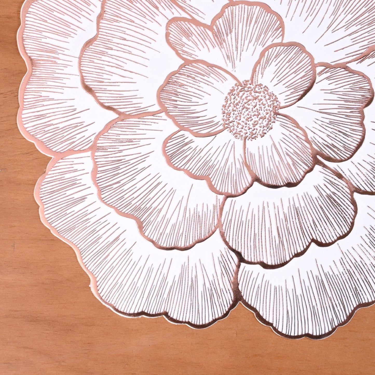 Rose Gold And White Fleur Placemat Set Of 6