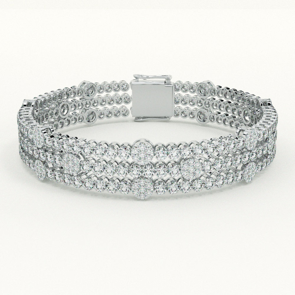 Triple Row Dazzle Tennis Bracelet