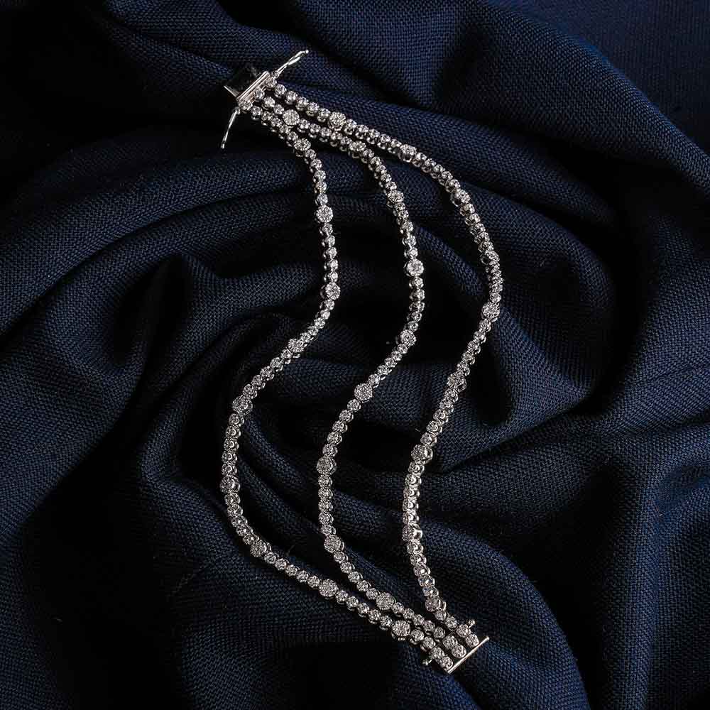 Triple Row Dazzle Tennis Bracelet