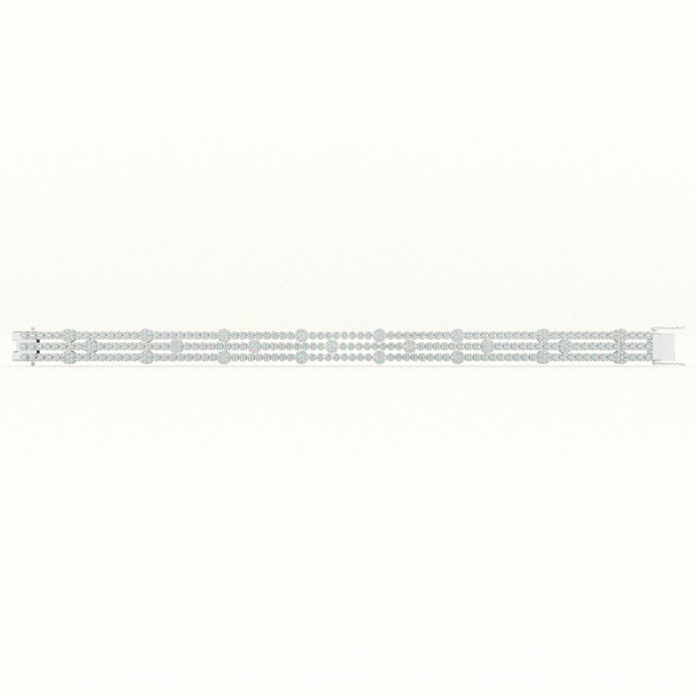 Triple Row Dazzle Tennis Bracelet